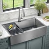 36&rdquo; Retrofit Farmhouse Apron Front 16 Gauge Stainless Steel Single Bowl Kitchen Sink for Undermount / Drop-In Installation with Accessories